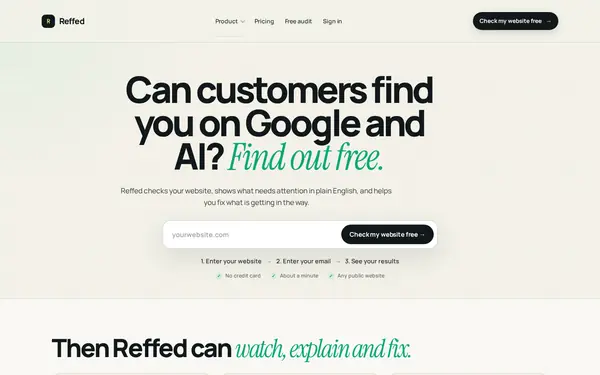 reffed.ai home page